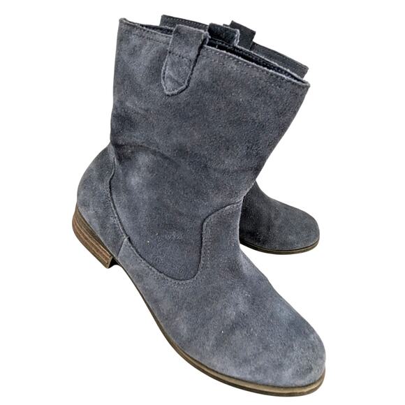 MOSSIMO! DOVE GRAY GENUINE SUEDE LEATHER BOHO CHIC SLIP-ON LOW HEEL BOOTS! SZ 8M - Picture 10 of 10